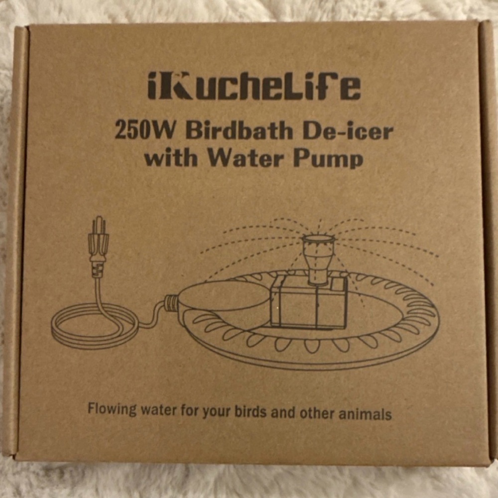 iKucheLife 250W Birdbath De-icer - Kraft Brown Box